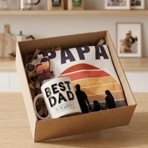regalo para el día del padre – kit personalizado con camiseta, mug y llavero con foto