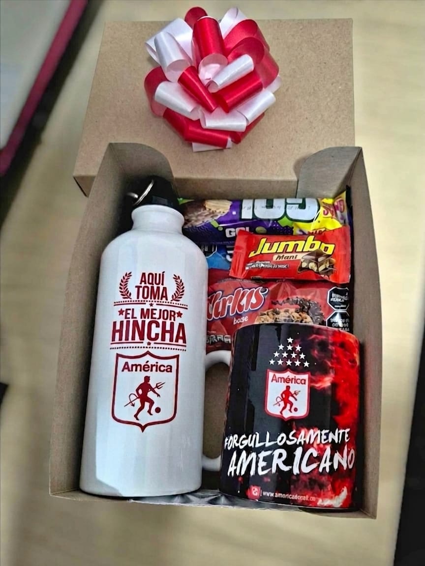 caja de regalo américa de cali con caramañola y mug personalizado – detalles cali caja de regalo américa de cali con caramañola y mug personalizado – detalles cali
