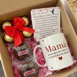 caja de regalo para mamá con chocolates y ponque detalles cali