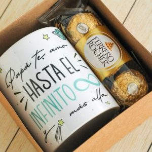 Home regalo para papá en cali | mug personalizado y chocolates ferrero rocher