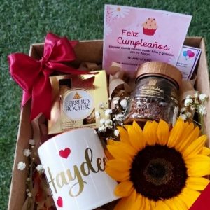 cumpleaños taza pocillo regalo detalle flor
